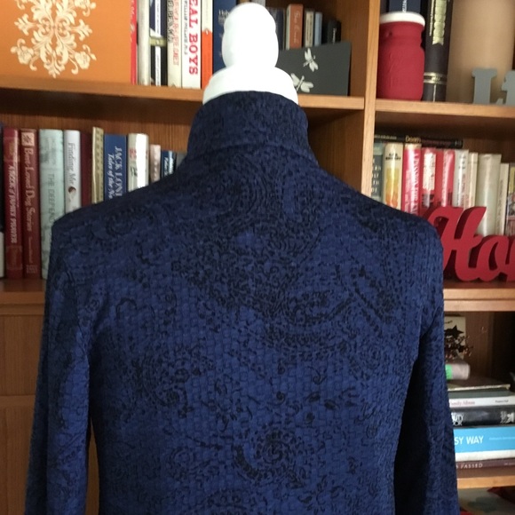 CHICOS NAVY KNIT FULL ZIP SWEATER - Picture 9 of 9